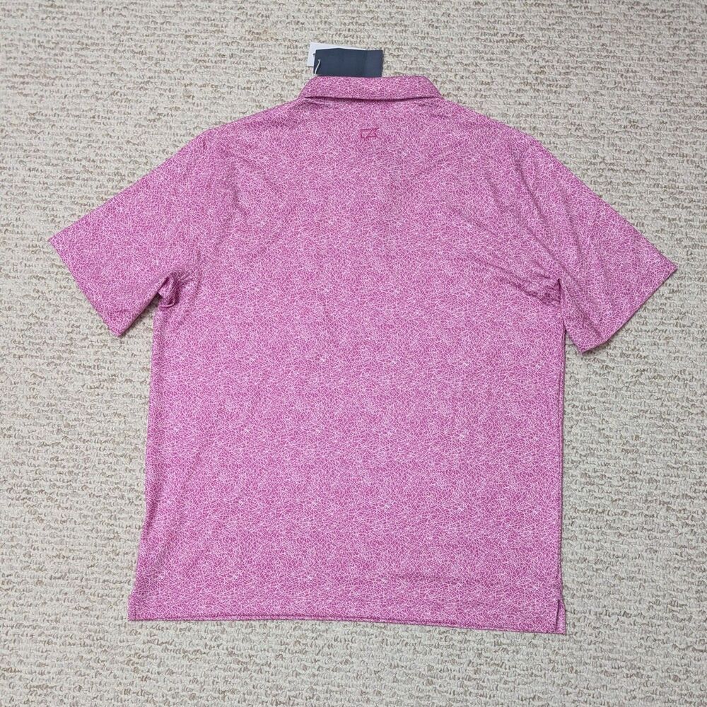 NWT Cutter & Buck Mens Sz L Patterned Polo Shirt Golf Preppy Summer Casual - Picture 2 of 4